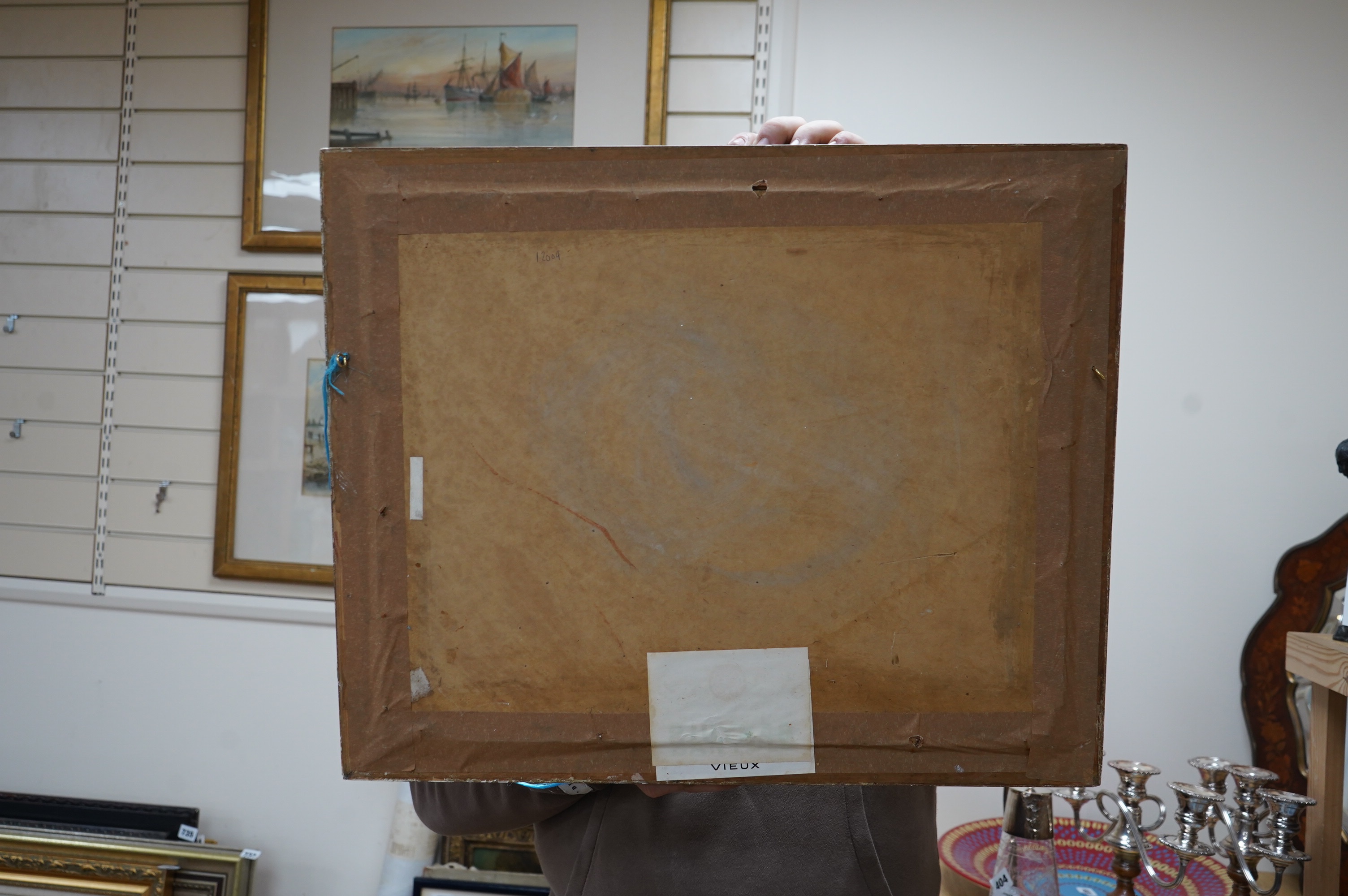 A decorative oil on board, Scottish colourist style, Coastal view, 40 x 50cm. Condition - good